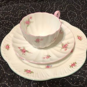 BridalRose  teacup, saucer and dessert plate